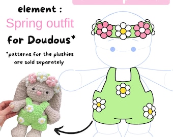 SPRING OUTFIT for doudous - Accessory for my doudou collection - Crochet Pattern  Amigurumi Pattern