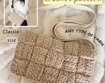 Easy Crochet Bag Pattern - Classic Size - Beginner - Meli Melo cross body bag - tote-Market-Handmade bag-Crochet bag PDF- Sac Cabas Patron