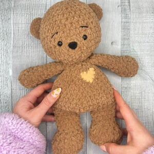 Doudou Teddy Bear Crochet Pattern - Cuddle Size - Bear Amigurumi Pattern - Valentine's day Baby Shower- Ours peluche doudou - patron crochet image 2