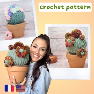 サボテンのかぎ針編み DIY トレンディなパターン PDF - 巨大なサボテン - AMIGURUMI / FR patron au crochet- Cactus géant déco Tendance fichier pdf à imprimer
