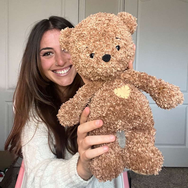 Doudou Teddy Bear Crochet Pattern - Cuddle Size - Bear Amigurumi Pattern - Valentine's day Baby Shower- Ours peluche doudou - patron crochet image 3