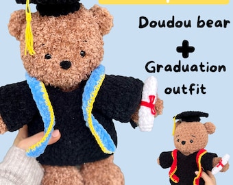 Ours en peluche avec tenue de remise des diplômes - Patron au crochet - Patron Amigurumi - Cadeau de remise des diplômes - Ours doudou avec tenue remise - patron crochet -