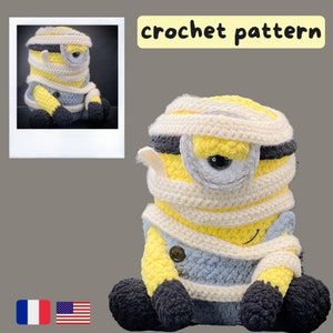スチュアート - ハロウィン - ミニオンのかぎ針編みパターン pdf - ハロウィンぬいぐるみ - AMIGURUMI / FR patron au crochet- Peluche ミニオンフィチエ pdf à imprimer