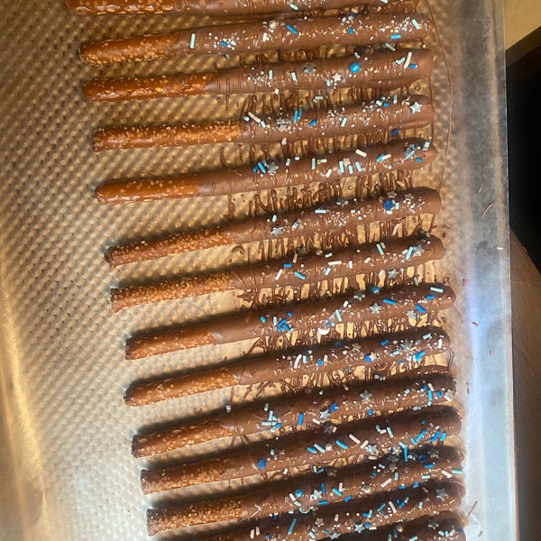 Chocolate Covered Pretzel Rods Etsy