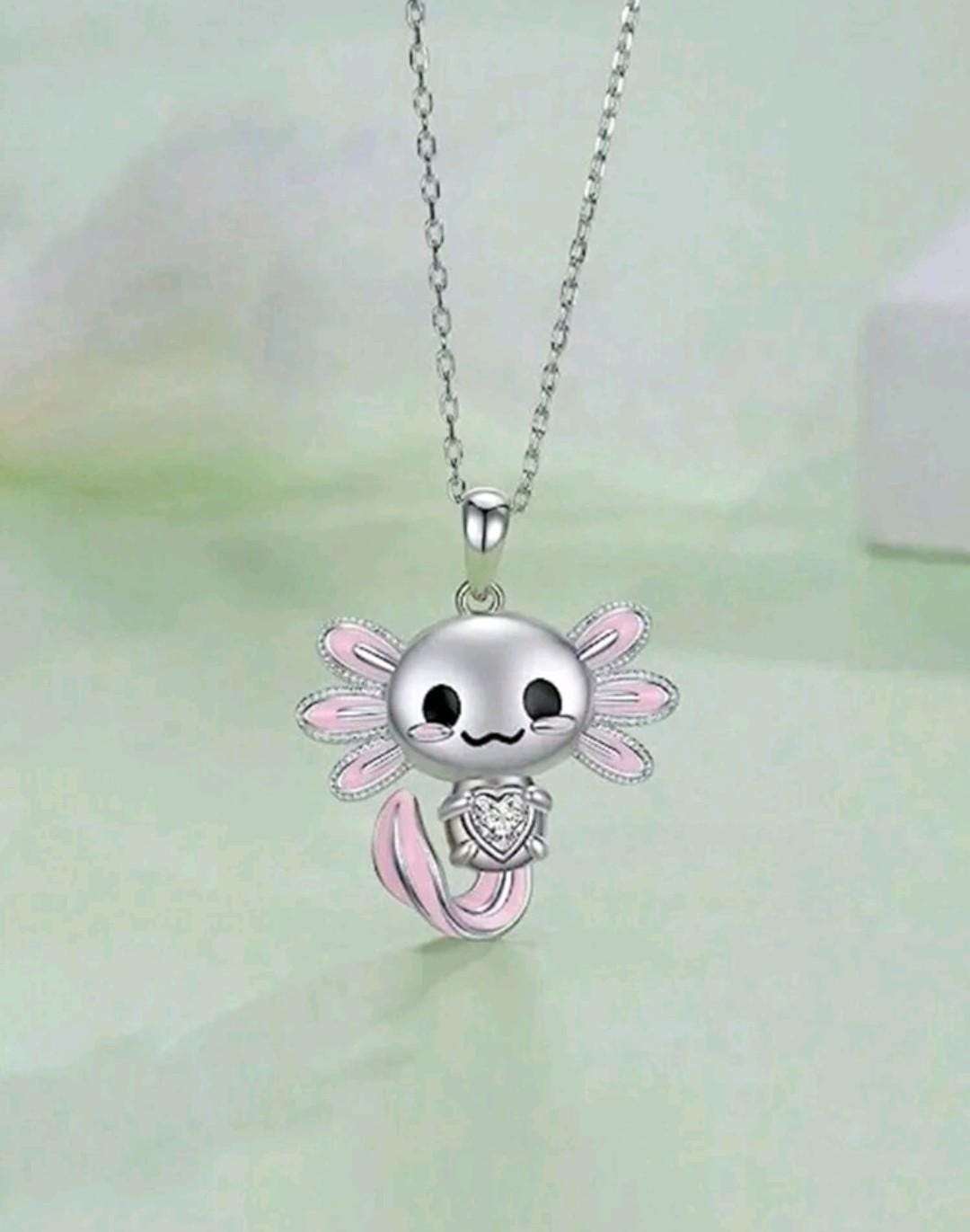 Axolotl Charm Necklace: Playful Animal Pendant - Etsy