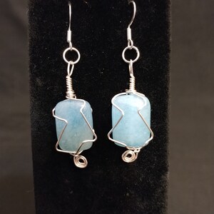 Wire wrapped aquamarine earrings