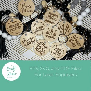 Keychains for moms, girls, and friends, laser cut files, craft shows, svg, pdf, eps
