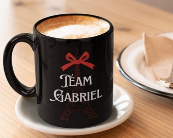 Emily Paris Team Gabriel or Team Alfie Mug, Emily Paris Cup, Valentine&#39;s Day Coffee, Gift for Emily Paris Fan, Emily and Gabriel, Paris Mug