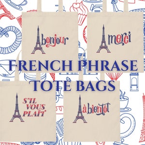 Merci French Word Thank You Pink Typography Cute Tote Bag