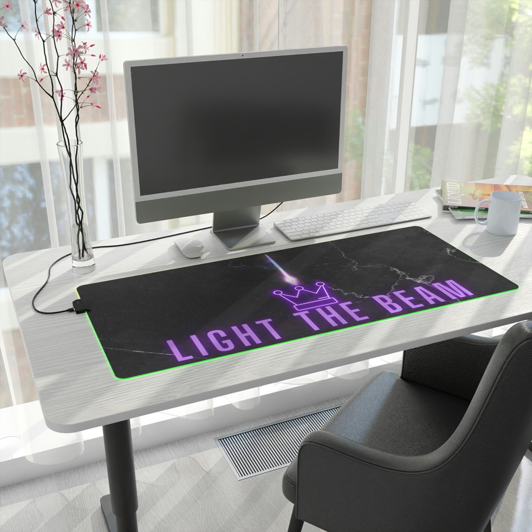 LED Mouse Pad, Kings Basketball, Light the Beam, Sacramento Basketball Fan, Gaming Mouse Pad, Kings Basketball Gift, Gift for Kings Fan