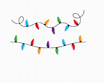 Christmas Lights PNG - Digital Download