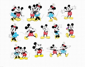 Classic Mickey and Minnie PNG Bundle