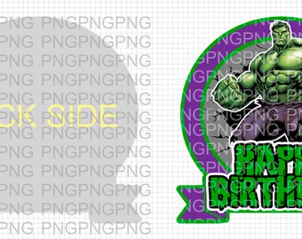 Printable Hulk Cake Topper Design - PNG - Instant Digital Download
