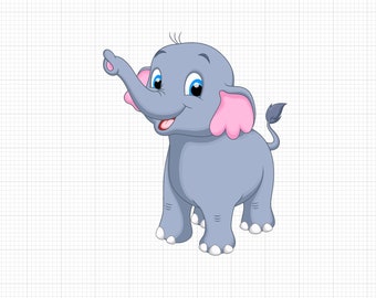 Cute Elephant PNG - Digital Download