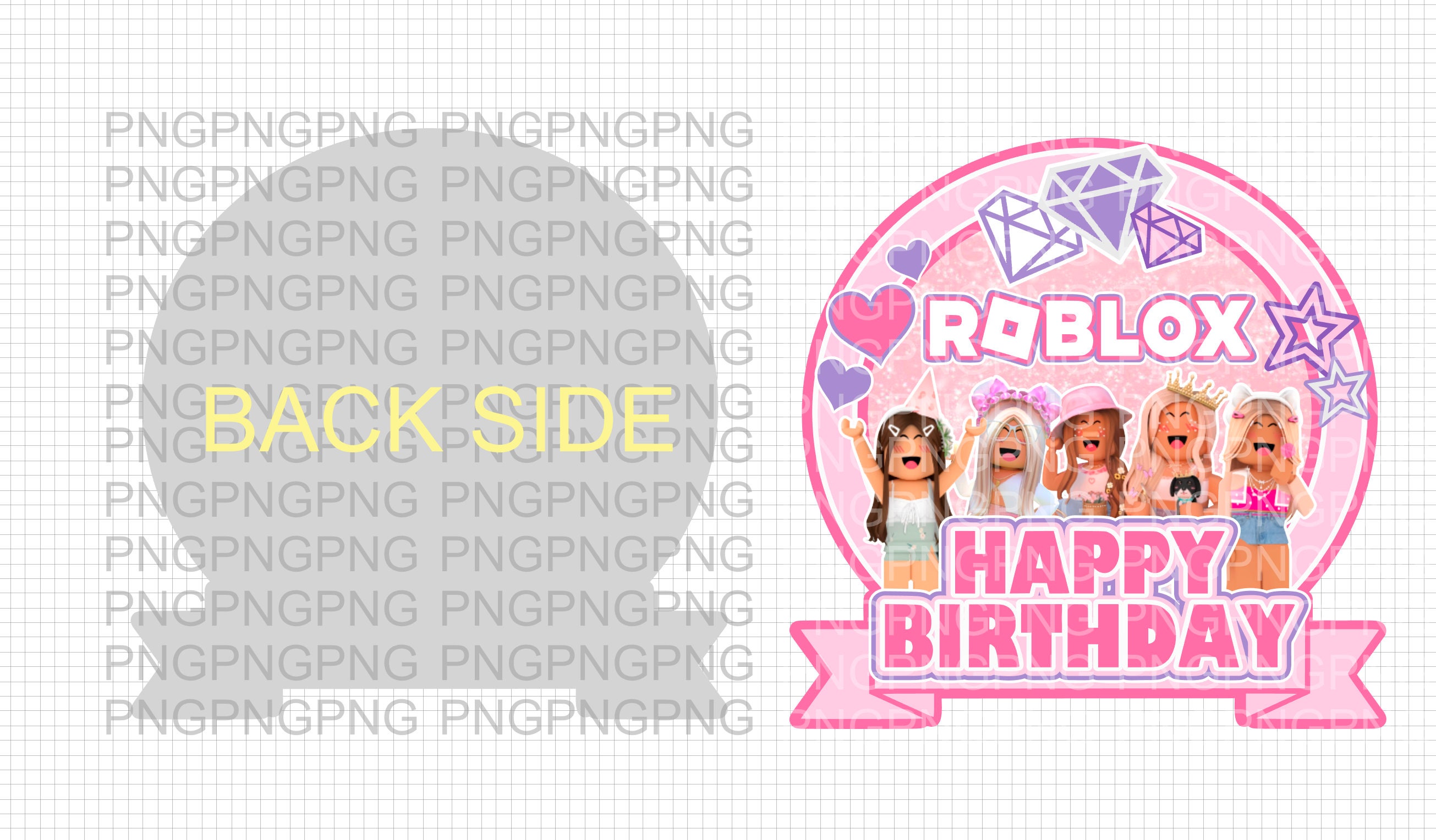 Printable Girls Roblox Cake Topper PNG - Instant Digital Download