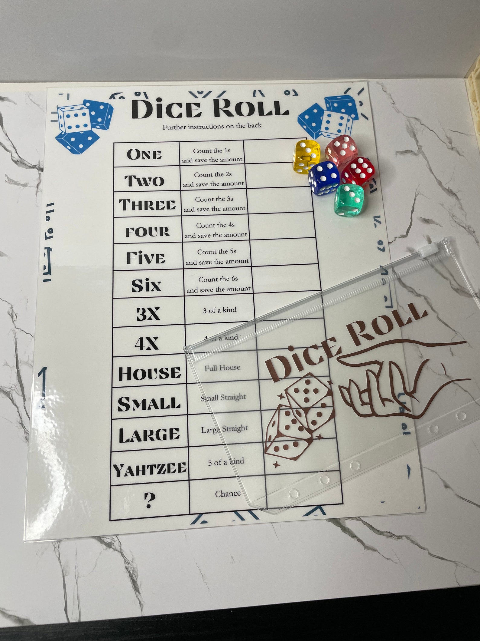 Dice Roll | Full Page Challenge | Dice Game - Etsy