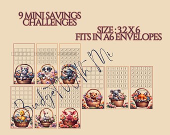 Animals Basket Mini Savings Challenges | Savings Challenge | Digital Download