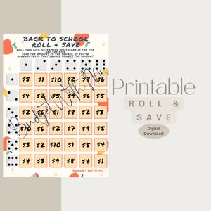 Back To School Roll and Save | Savings Challenge | Digital Download | Full Size Page