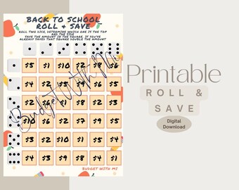 Back To School Roll and Save | Savings Challenge | Digital Download | Full Size Page