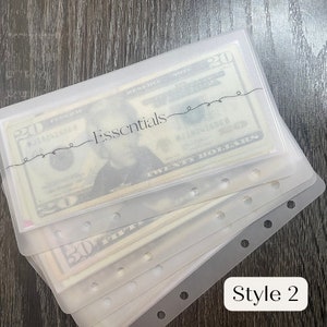 OOPS Style 2 Vellum Cash Envelopes A6 and A7 | Money Binder | Cash Envelope System | Matte Envelopes (READ DESCRIPTION)