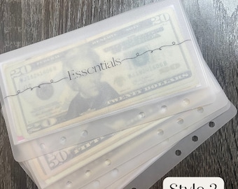OOPS Style 2 Vellum Cash Envelopes A6 and A7 | Money Binder | Cash Envelope System | Matte Envelopes (READ DESCRIPTION)