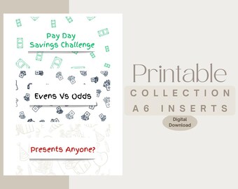 A6 Printable Inserts For The Collection Savings Book | PDF File