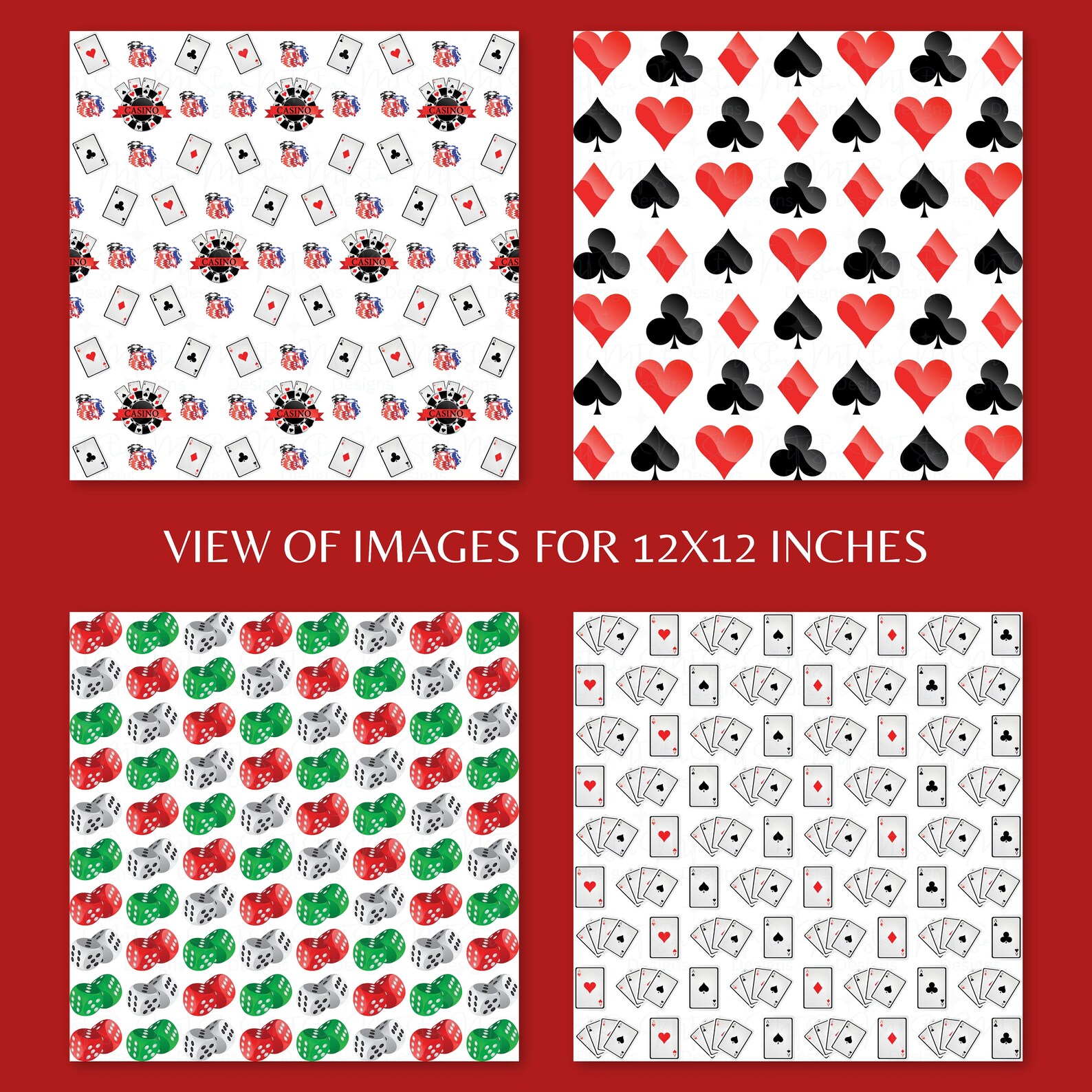 Casino Vol 1 INSTANT DOWNLOAD Digital Paper Printable, BONUS Pack Two ...