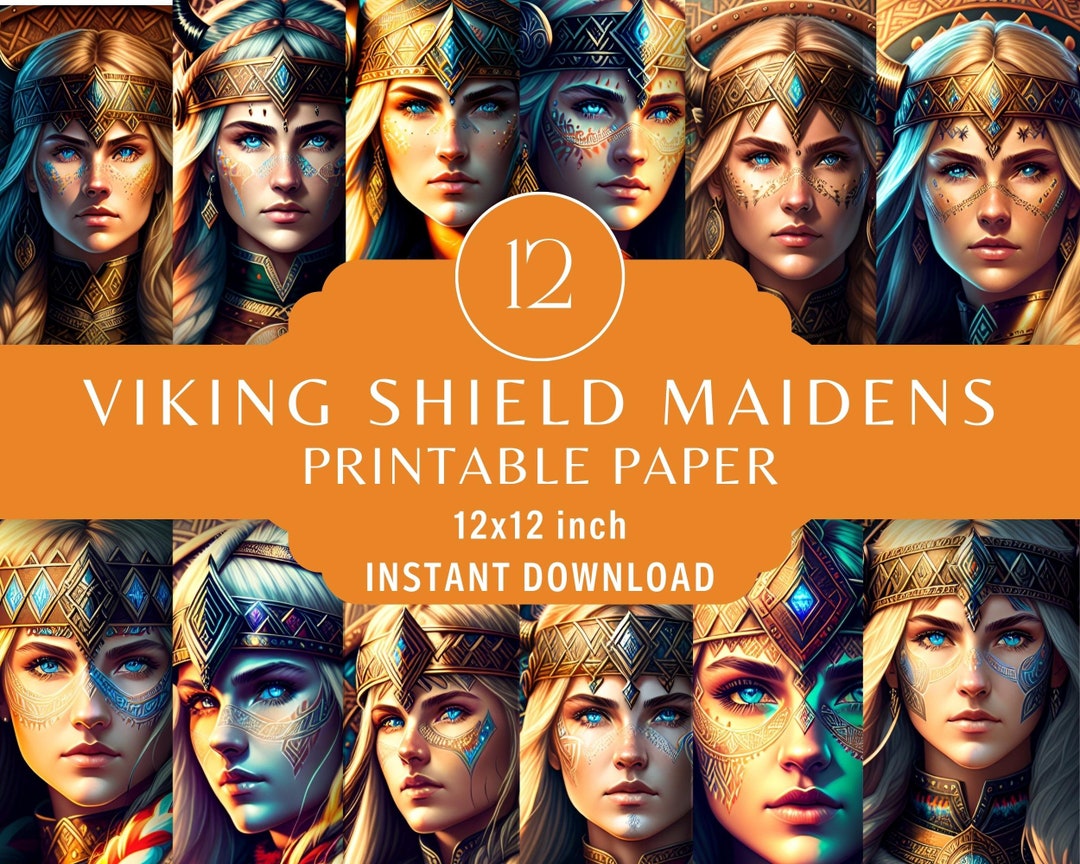 Viking Shield Maidens INSTANT DOWNLOAD Vol 1 Printable Paper Etsy