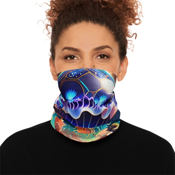 Jellyfish Neck Gaiter Lightweight, Gifts for Her or Him, Giant Jellyfish, Ocean Life, Artsy Gaiters, Vibrant Vivid Colors, Sea Art Accessory