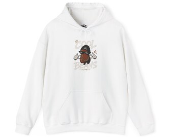 Cool Beans-hoodie — grappige cartoon-trui met koffieboonafbeelding