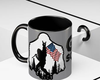 Gone Squatchin Patriotic Bigfoot Mug | Accent Coffee Mug