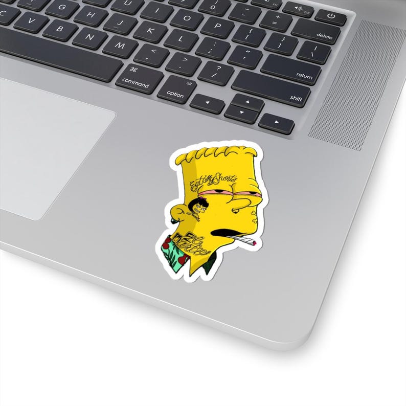 Tattooed Bart Sticker | Kiss-Cut Sticker, Cartoon Character Decal image 5