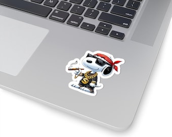 Gangster Snoopy Sticker | Kiss-Cut Sticker, Cartoon Character, Vinyl Decal
