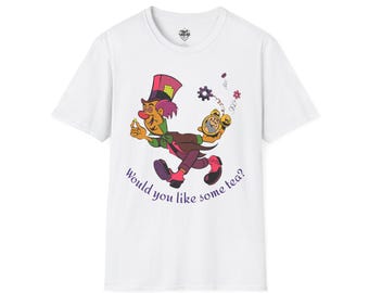 Mad Hatter Tea Party T-Shirt, Alice in Wonderland Shirt, Fun Unisex Tee, Playful Gift for Fans, Casual Wear