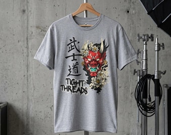 Oni Samurai Bushido Graphic Tee, Unisex Softstyle T-Shirt, Streetwear Style Urban Outfit