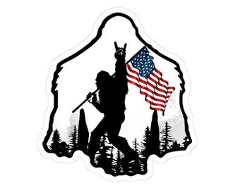 Soldier Silhouette with American Flag Sticker | Kiss-Cut Vinyl