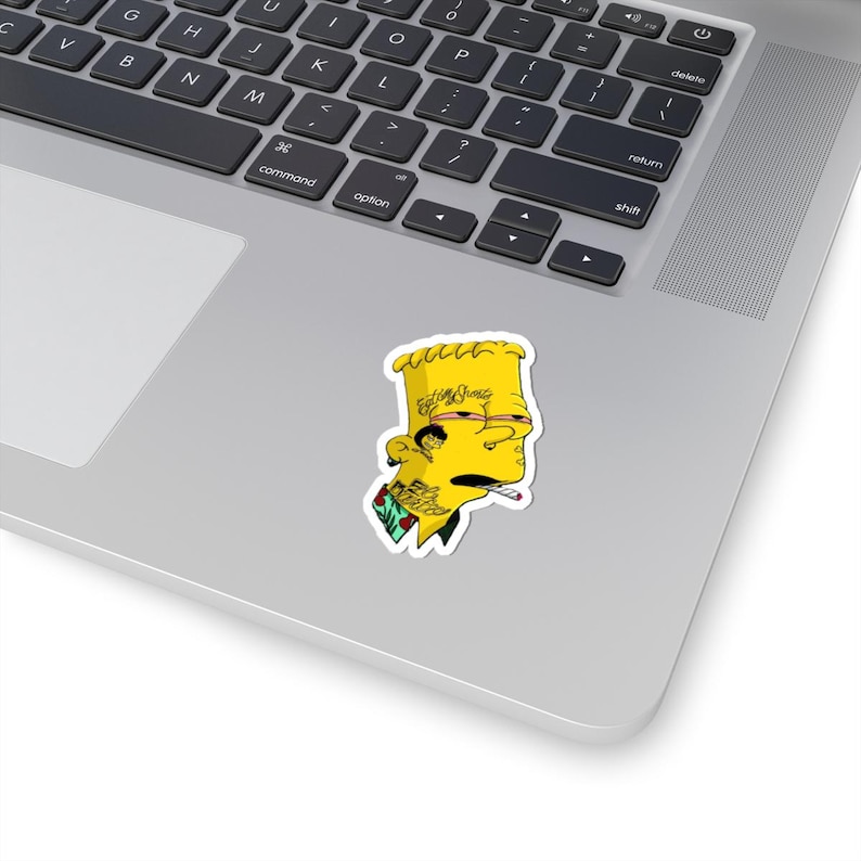 Tattooed Bart Sticker | Kiss-Cut Sticker, Cartoon Character Decal image 2