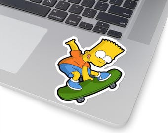 Bart Simpson Skateboarding Sticker | Kiss-Cut Sticker