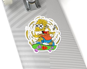 Mind Melting Bart Simpson Skateboard Sticker | Kiss-Cut Skateboard Sticker