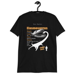Elasmosaurs T-shirt unisexe à manches courtes plésiosaure