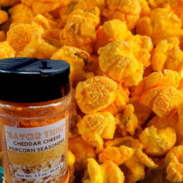 Cheddar Popcorn Würze | Selbstgemachtes Cheddar Käsepulver | Bestes Käsepulver für Popcorn | Cheddar Geschmack | Foodie Geschenk für Ihn