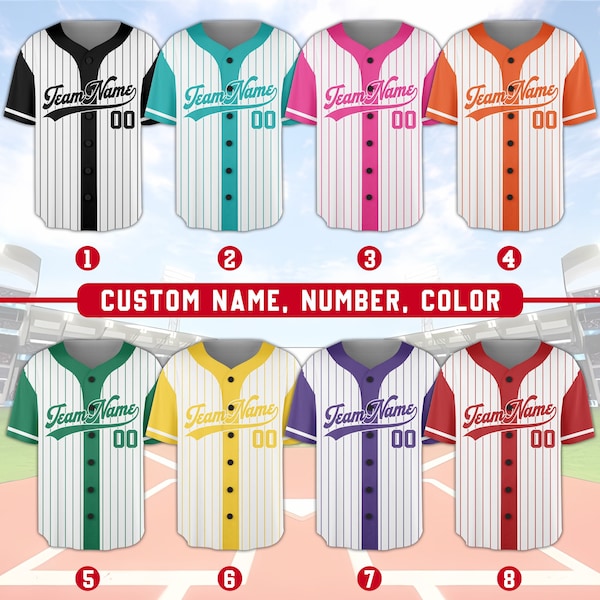 Custom Jersey Baseball Kids Etsy