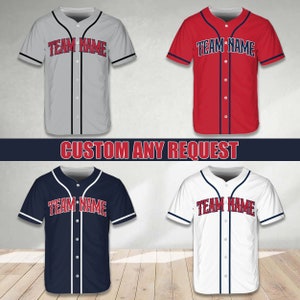 Personalized Baseball Jersey, Custom Team Name Number Baseball Jersey With Piping, Kid Youth Adult Matching Uniform, Baseball Lovers Jerseys
