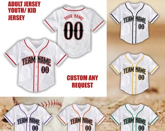 Personalized Baseball Jersey, Custom Name Number Jersey Shirt, Colorful Baseball Jersey Uniform, Kids Youth Sports Uniform, Baseball Lover