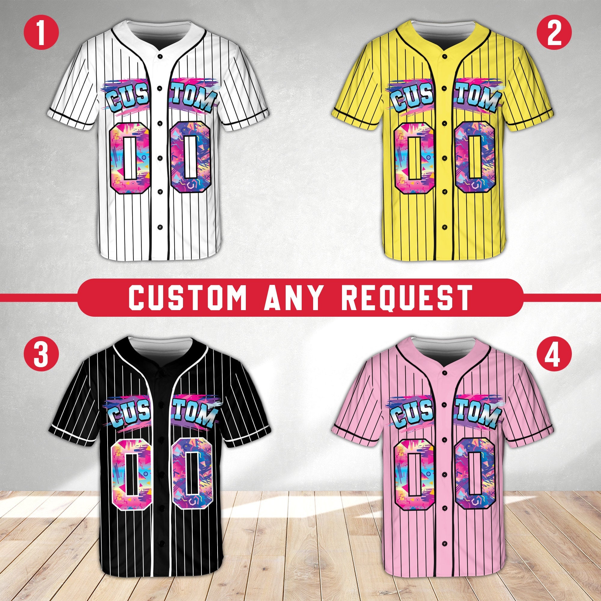 Personalized 90s Baseball Jersey, Custom Name Number Stripe Baseball Jersey, Take Me Back To The 90s, Matching Theme Party Baseball Lover