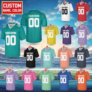 Personalized American Football Jersey, Custom Name Number V-Neck Jersey, Unisex Football Jersey, Football Team Uniforms, Football Lover Gift