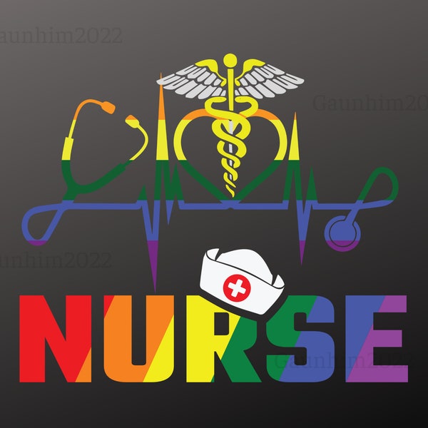 Nurse LGBTQ Gay Pride Rainbow Svg, Lgbt Svg, Nurse Svg, Lgbt Heartbeat Svg, Lgbt Nurse Svg, Gay Svg, Lesbian Svg, Gay Pride Svg