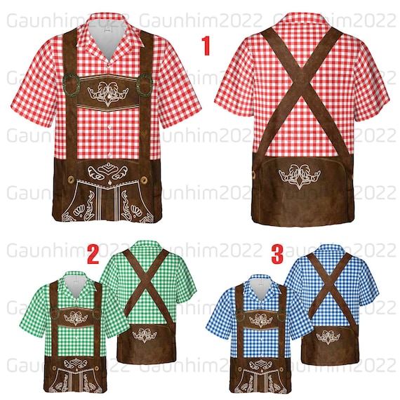 Funny Oktoberfest Lederhosen Costume Shirt, German Bavarian Button Down Shirt, Beer Festival Shirt, Oktoberfest, Beer Drinking Party Gift