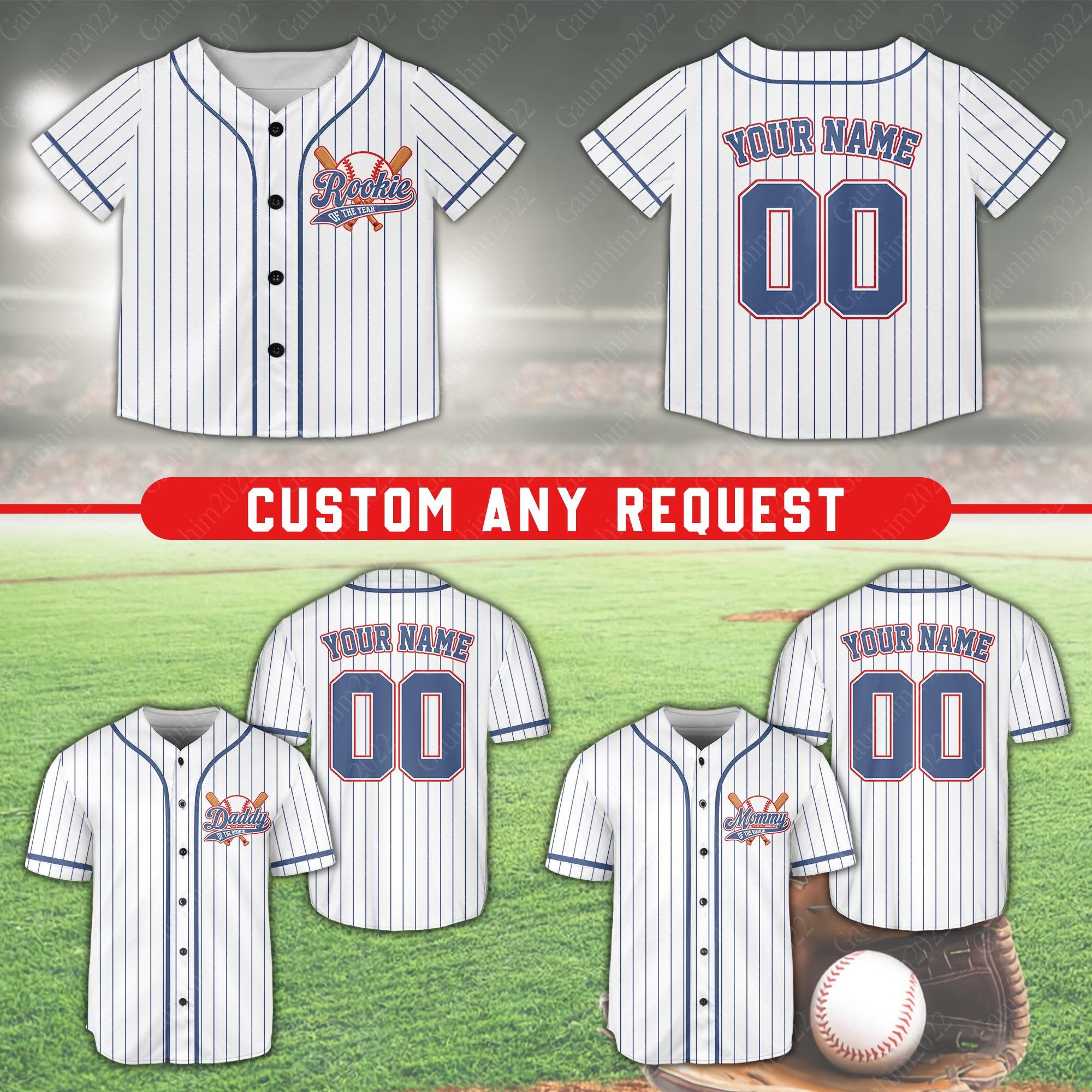 Personalized Baseball Jersey Custom Name Number Jersey Family Matching Baseball Uniform Rookie of the Year Daddy Mommy of the Rookie Etsy UK