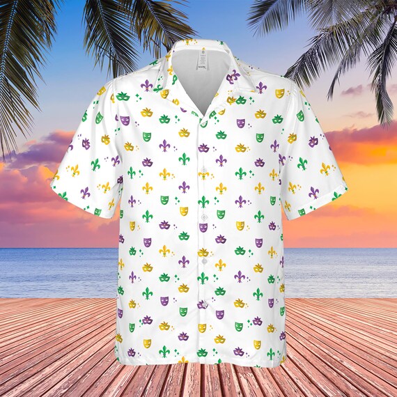 Happy Mardi Gras Hawaiian Shirt, Mardi Gras Fleur De Lis Mask Button Down  Shirt, Mardi Gras Carnival Shirt for Men Women, Fat Tuesday Gifts - Etsy UK